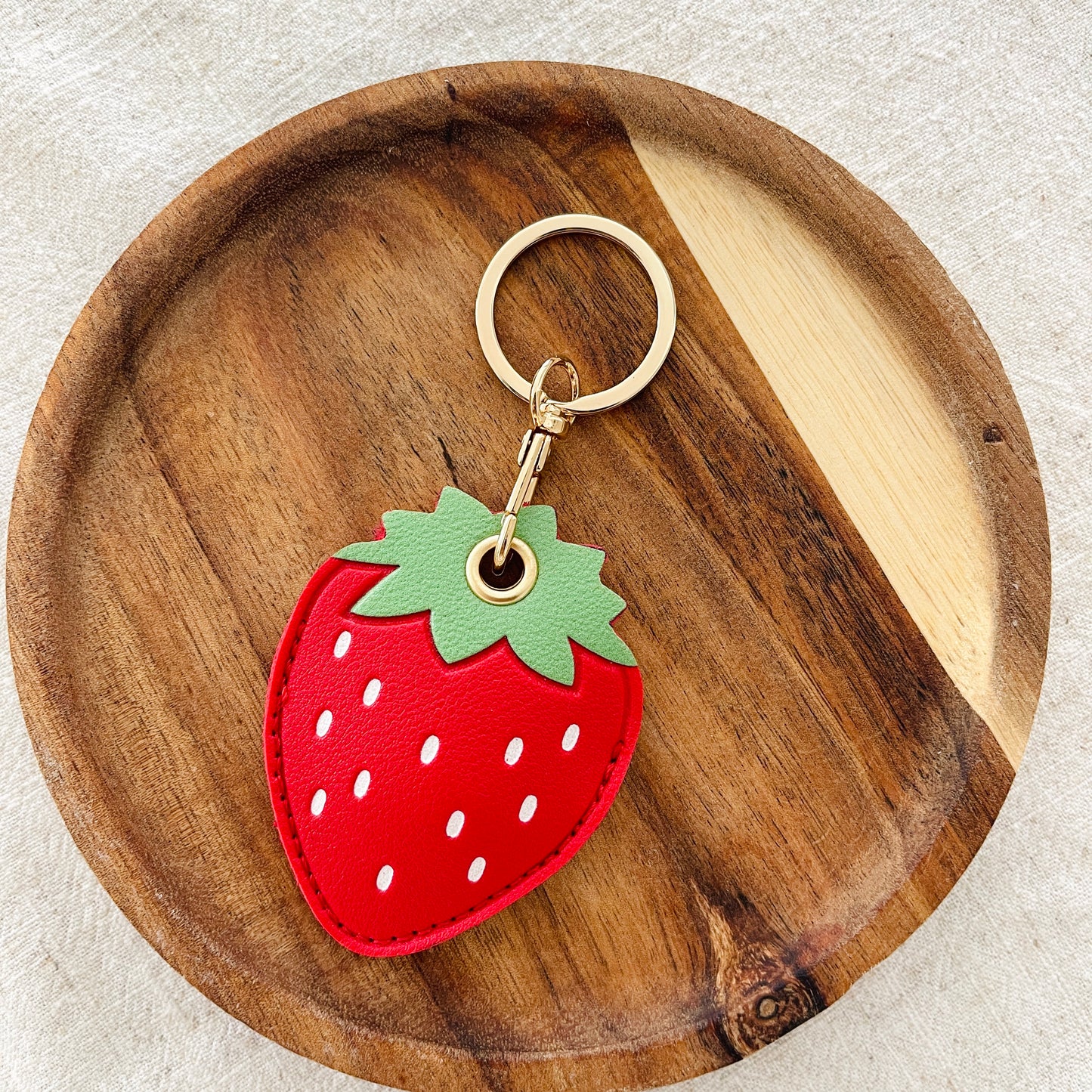 PU Leather Fruit Air Tag Key Ring