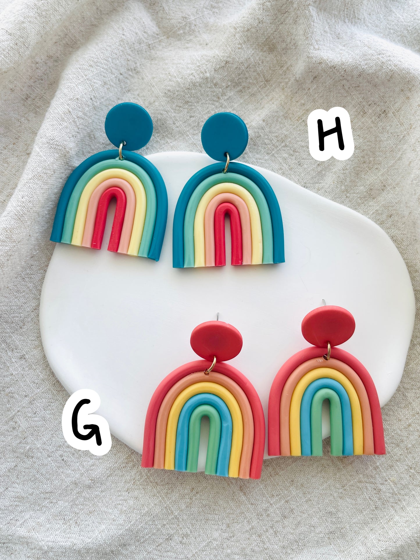 Polymer Clay Rainbow Drop Earrings