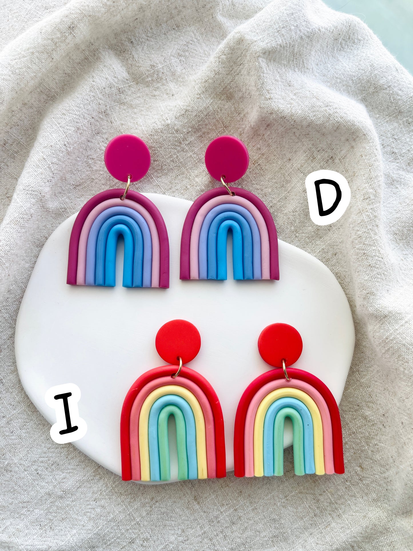 Polymer Clay Rainbow Drop Earrings