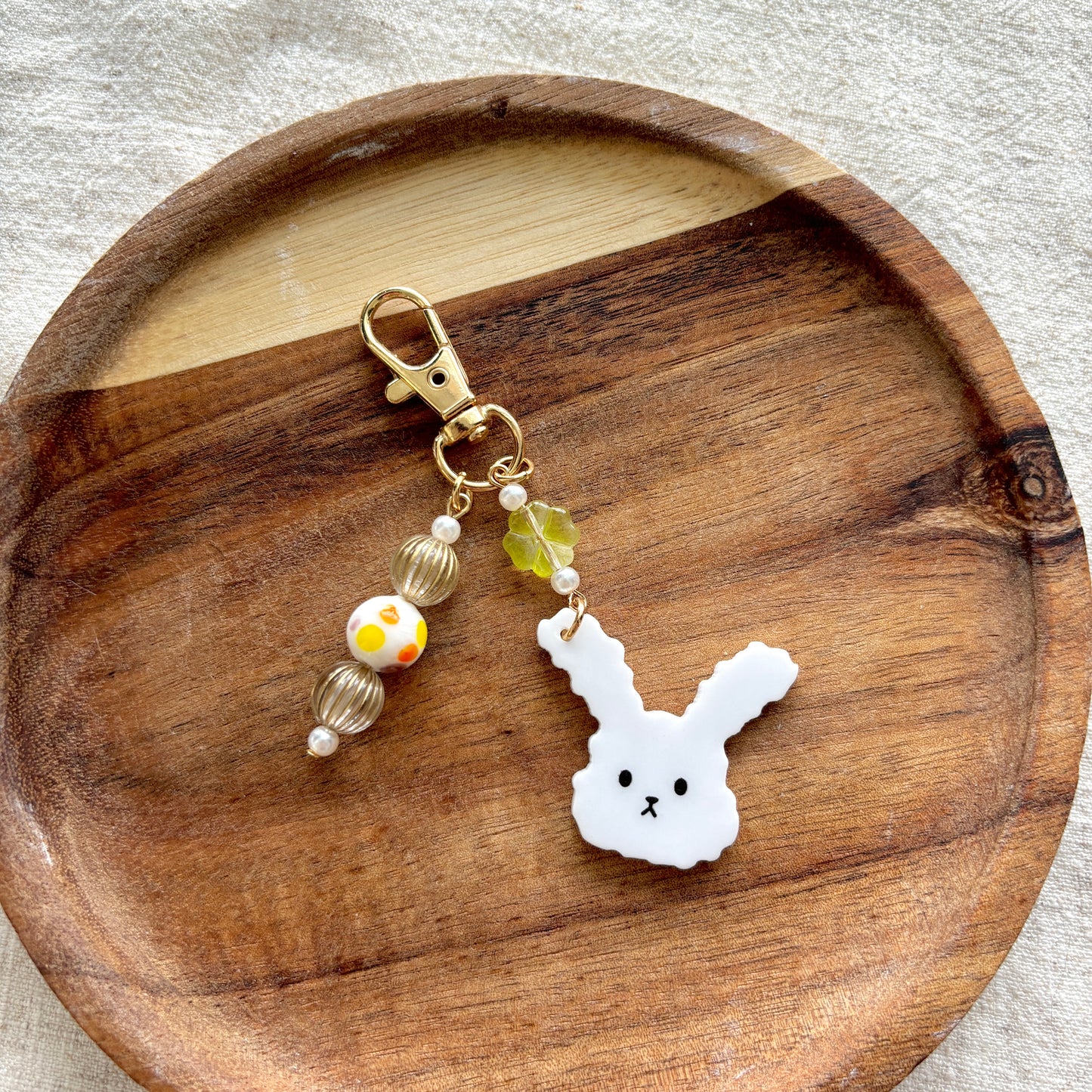 Handmade Beaded Bunny Key Chain