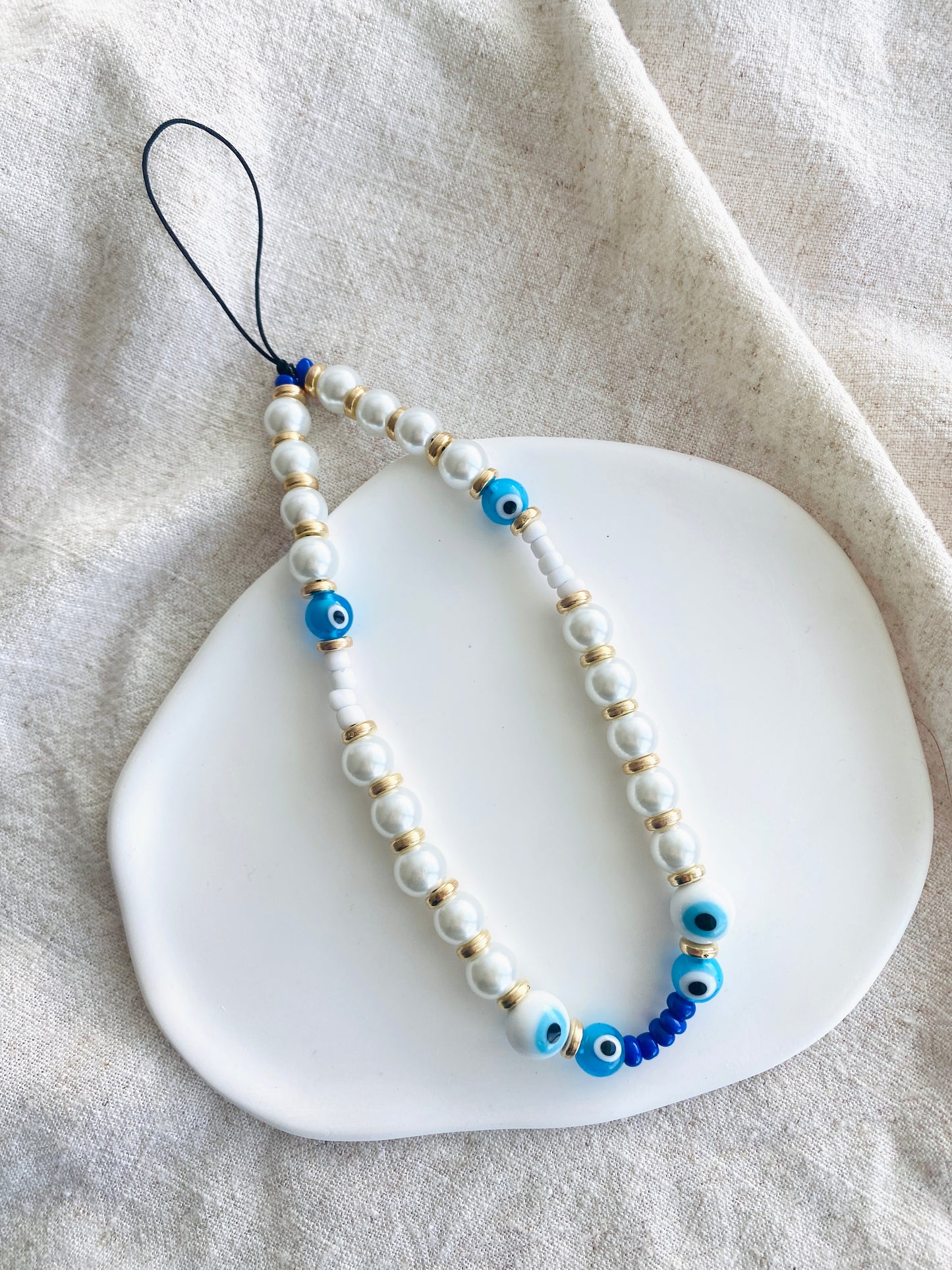 Evil Eye Beaded Phone Strap