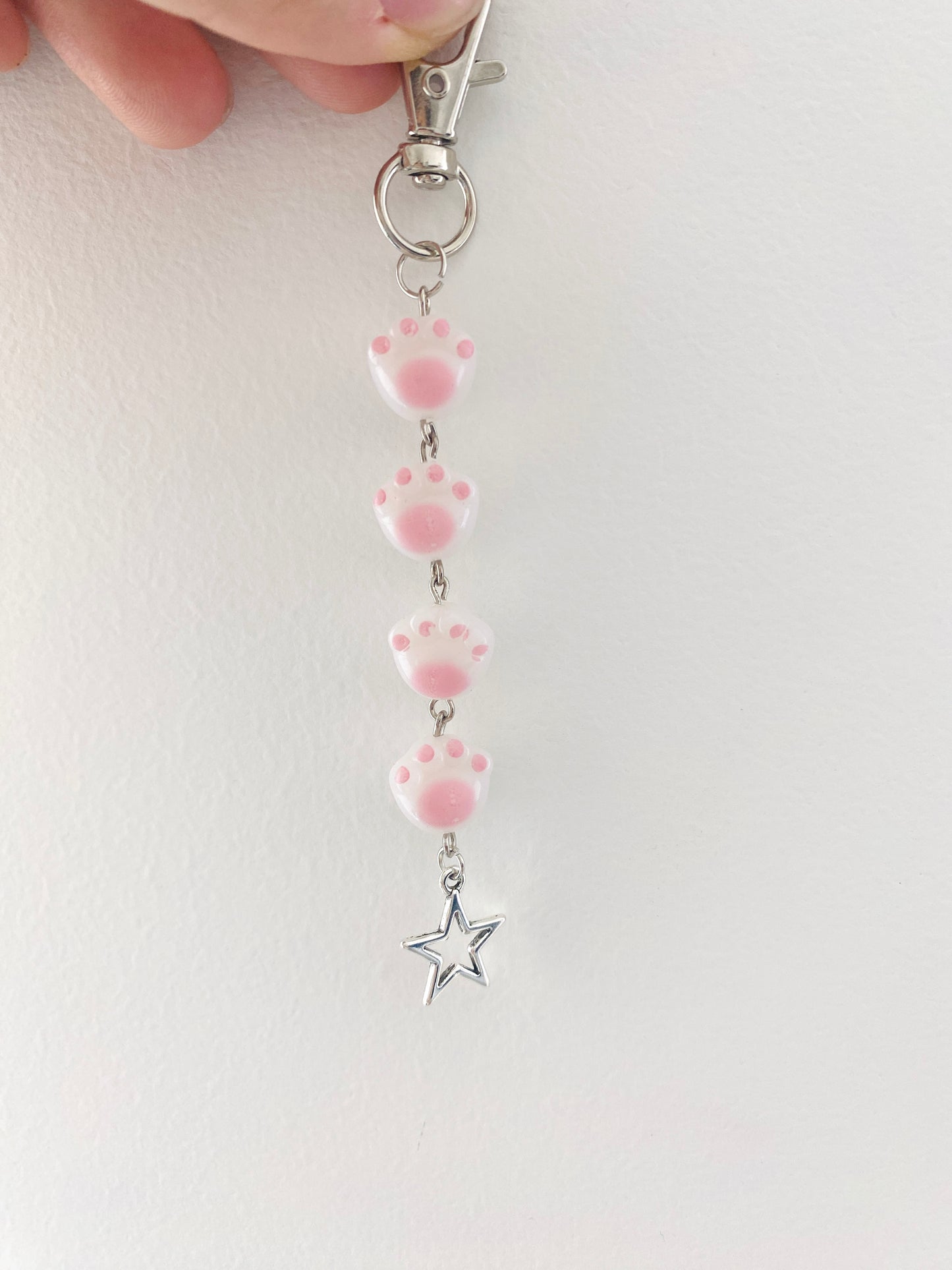 Pink Cat Paw Key Chain