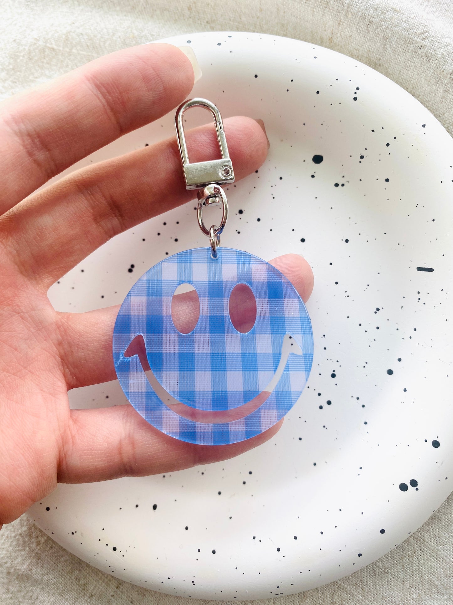 Retro Smiley Face Key Chain