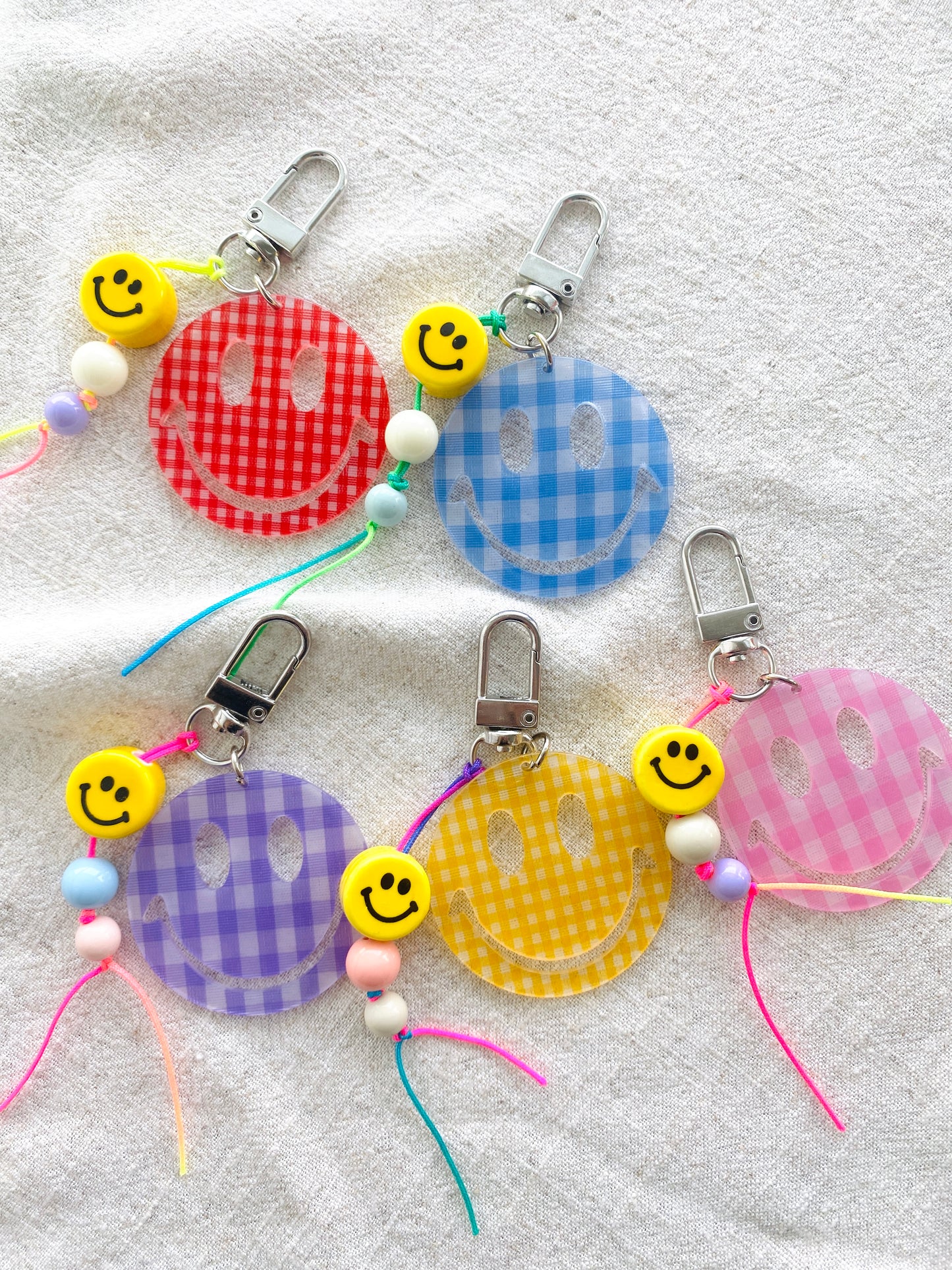 Retro Smiley Face Key Chain