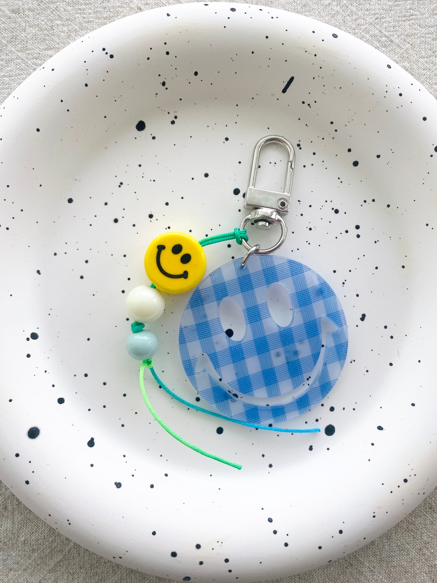 Retro Smiley Face Key Chain