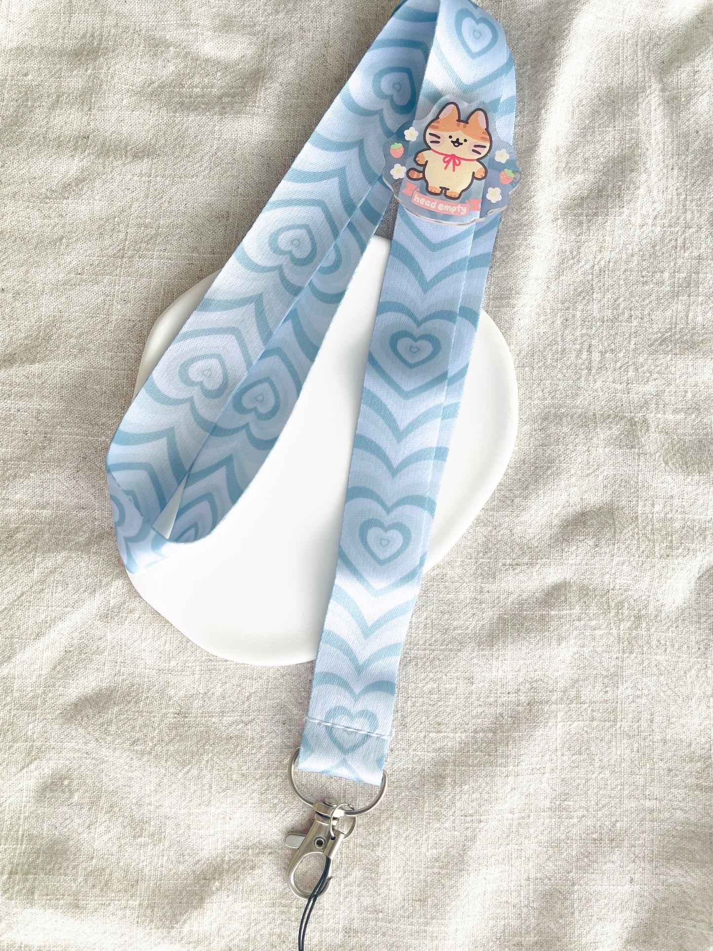 Cute Heart Print Lanyard-Pink Heart Lanyard