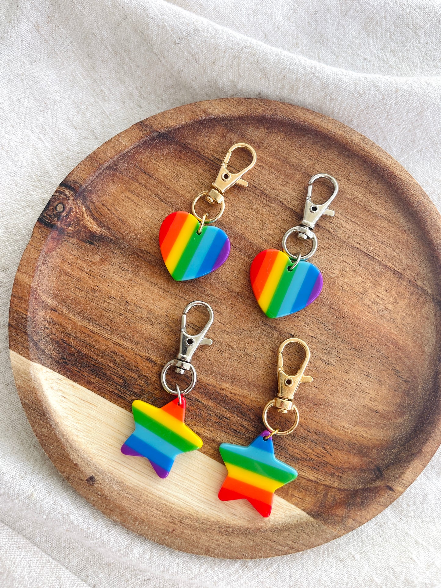 Acrylic Rainbow Key Charm