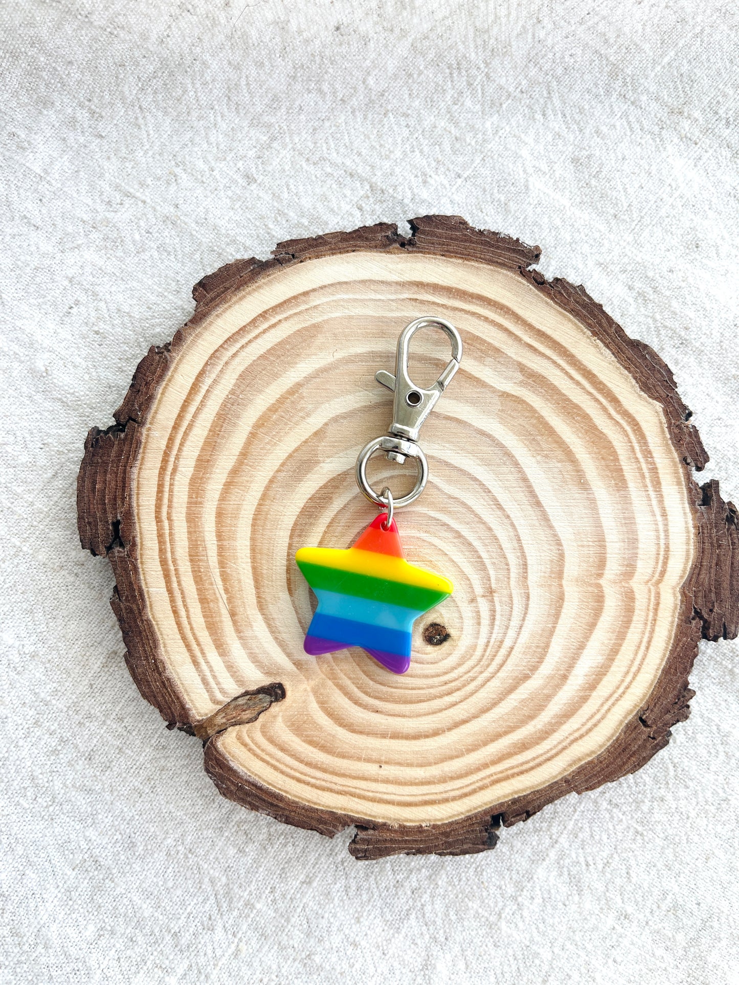 Acrylic Rainbow Key Charm