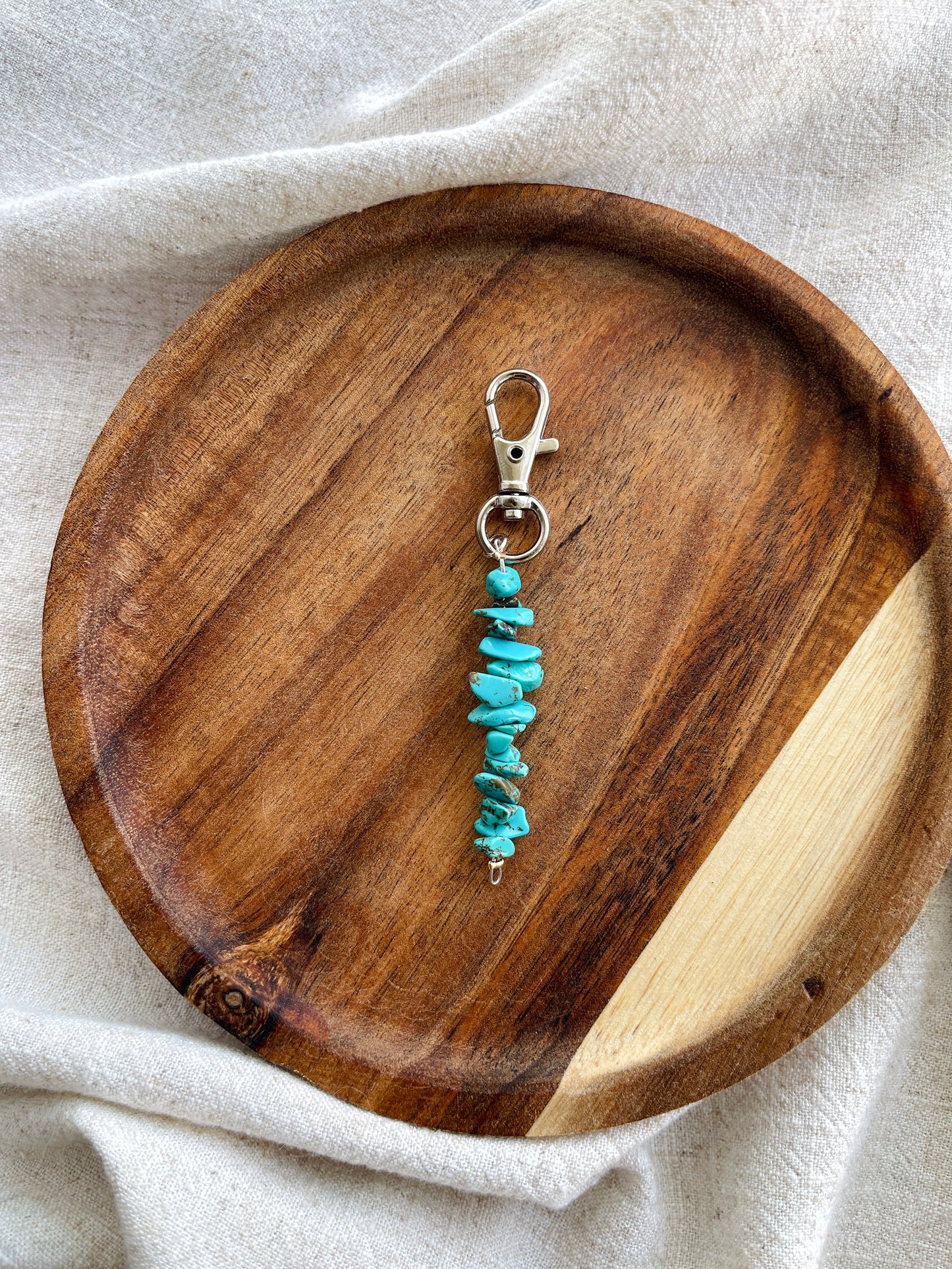 Cute Turquoise Stone Key Charm