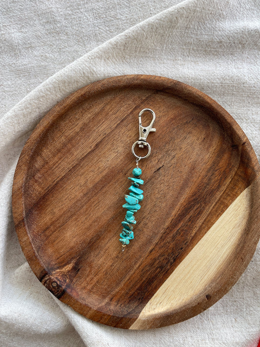 Cute Turquoise Stone Key Charm