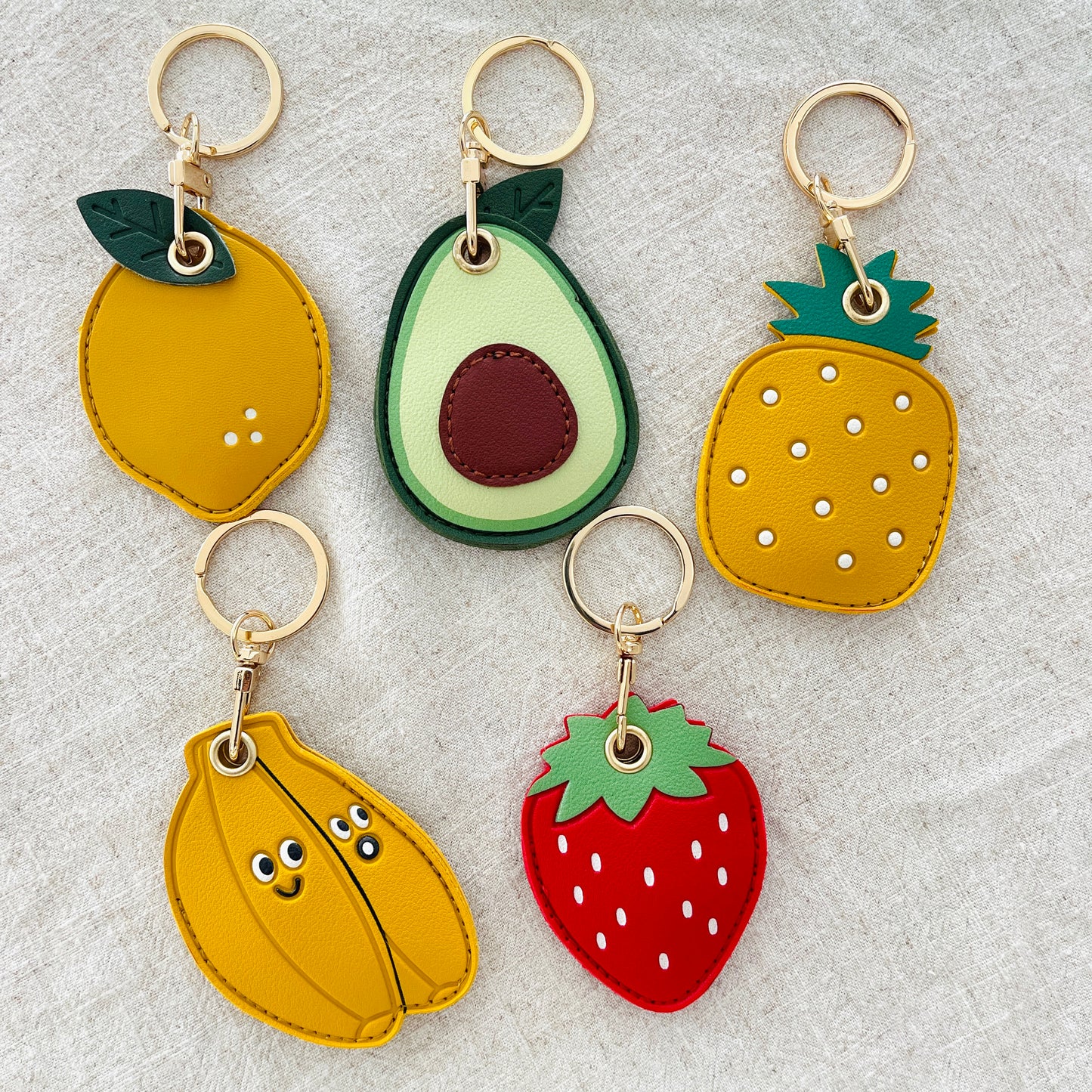 PU Leather Fruit Air Tag Key Ring