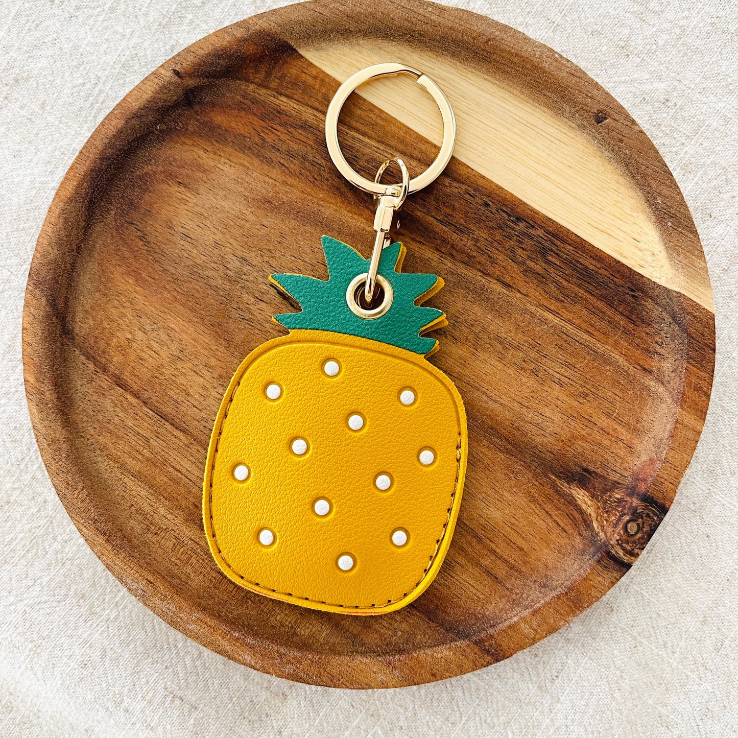 PU Leather Fruit Air Tag Key Ring