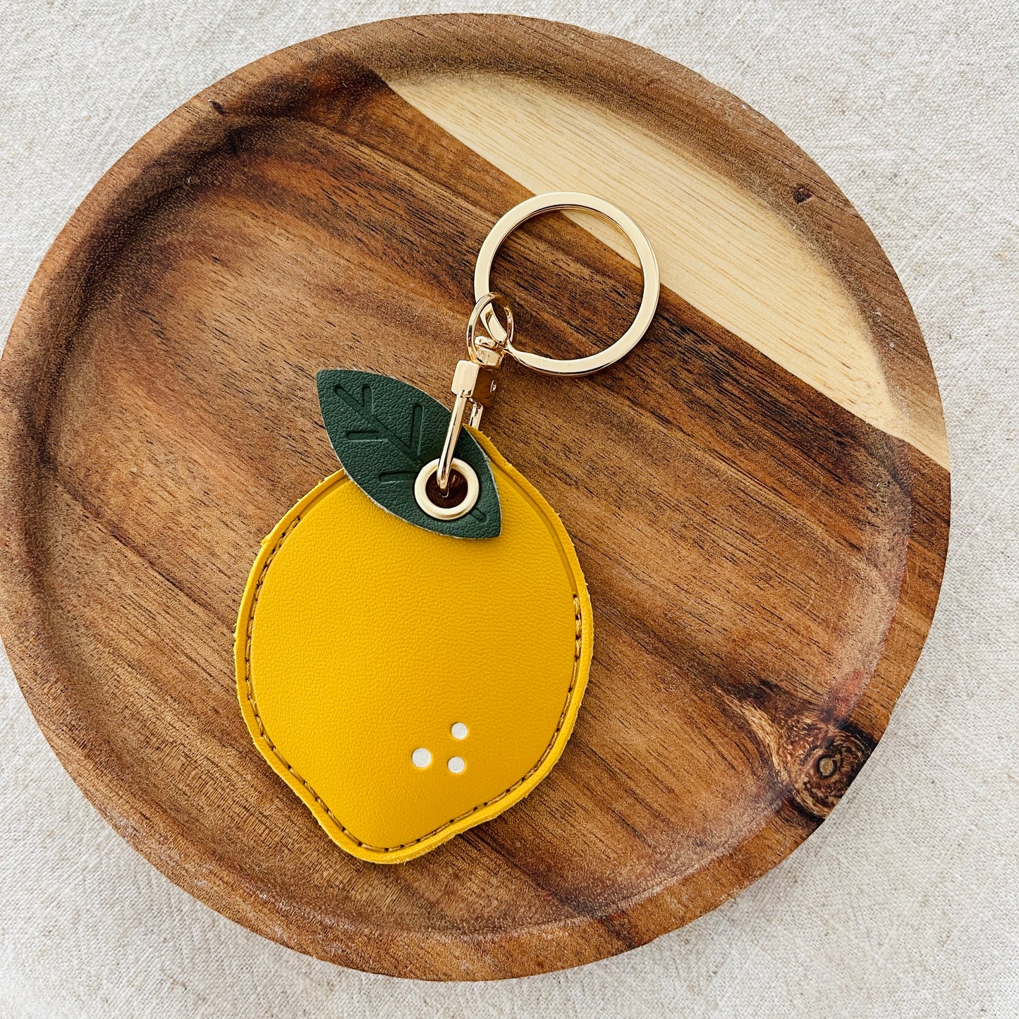 PU Leather Fruit Air Tag Key Ring