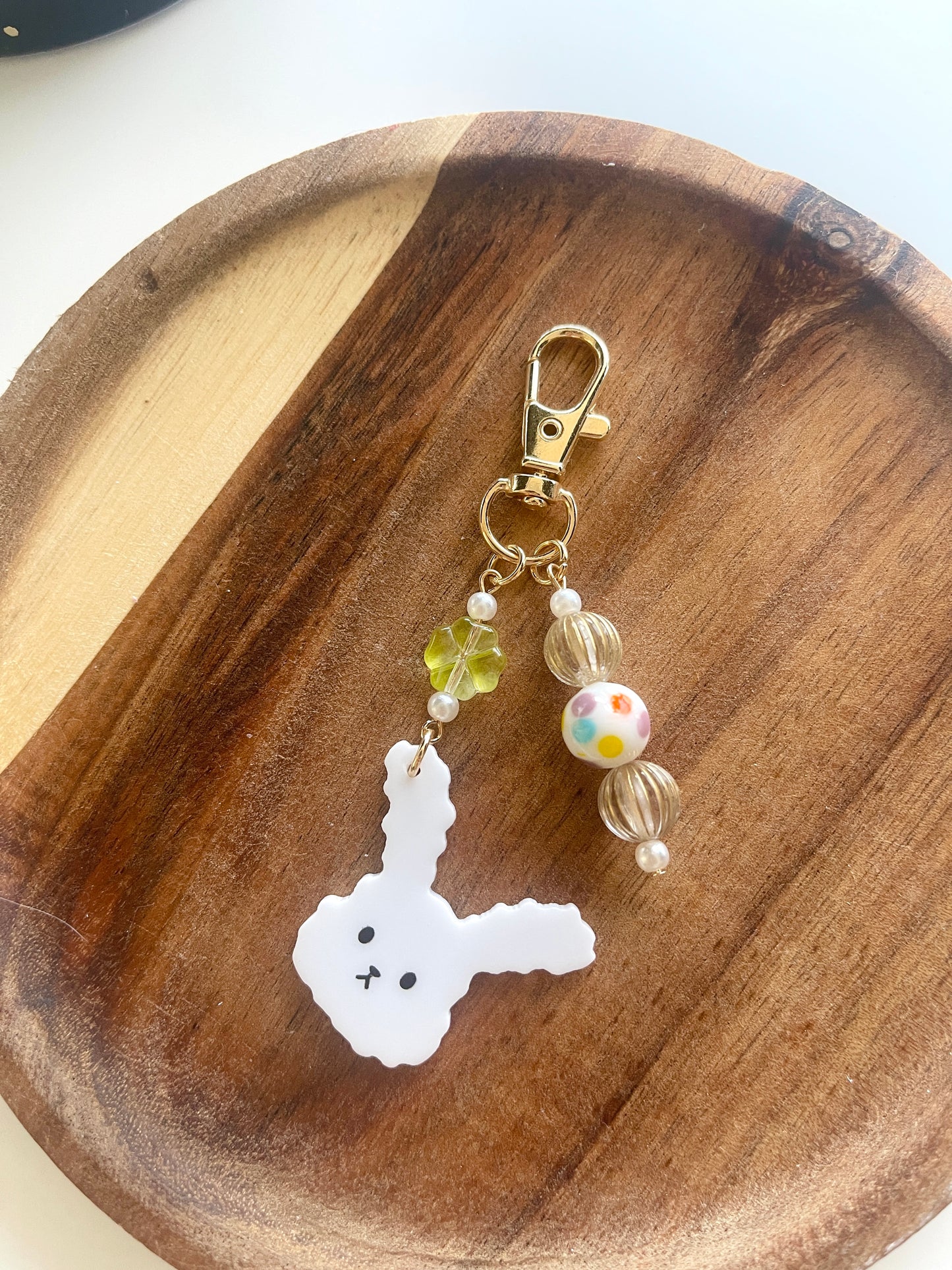 Circus Bunny Beaded Key Chain